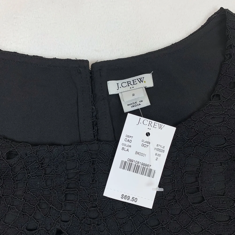 J Crew short sleeve black‎ lace t-shirt